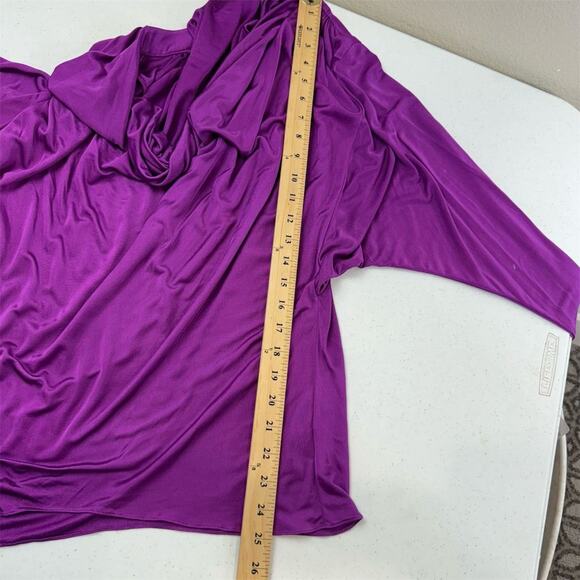 Jay Godfrey Women's‎ Cowl Neck Blouse Size 4 Purple Long Sleeve - Picture 12 of 13